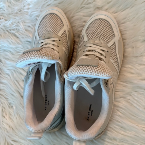 Anine Bing Sport Dina sneakers in white/beige /leather and mesh size 9 - Picture 9 of 12